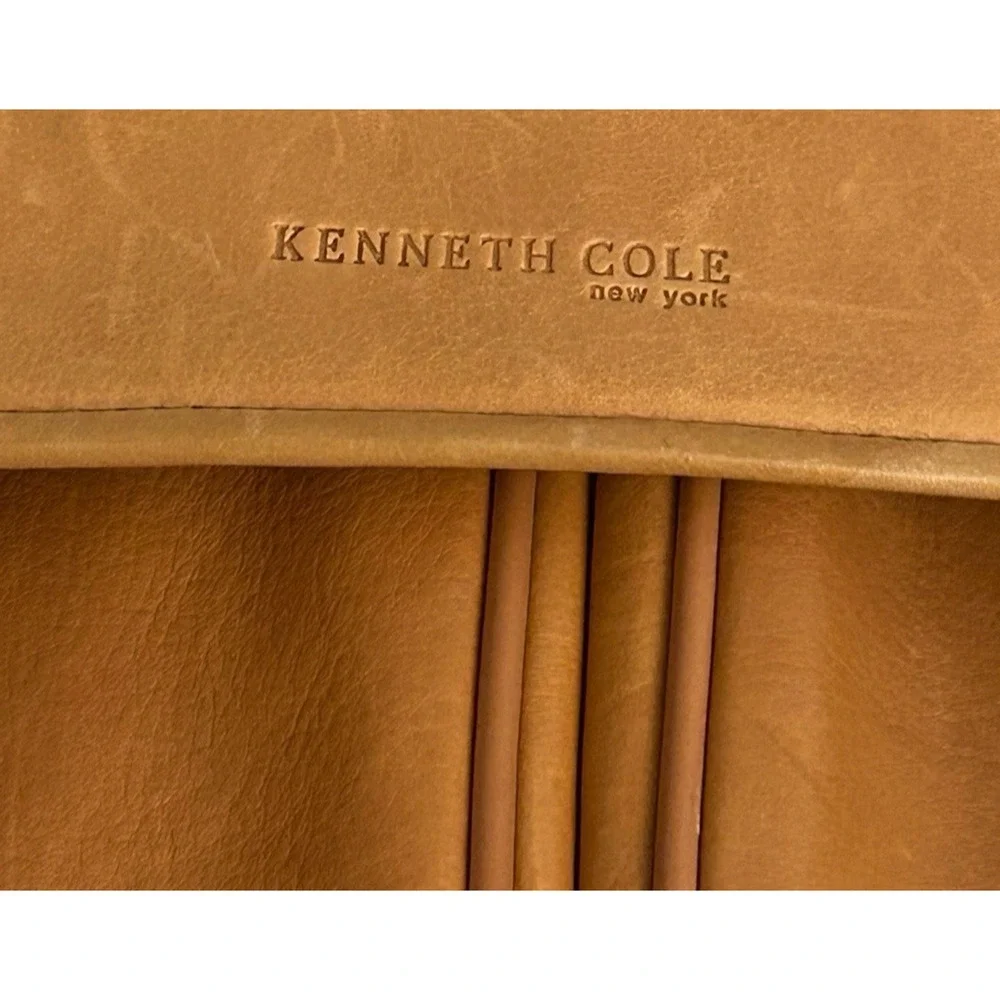 Vtg Kenneth Cole New York Leather Messenger Madmen Crossbody Bag Briefcase